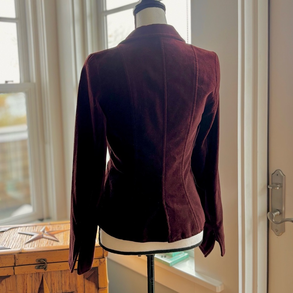 Vintage Y2K Made In Spain Velvet Fitted One Button Blazer By Jean Basic - Picture 6 of 16